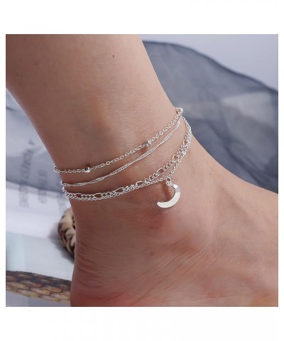 Bracelets Anklets Jewelry for Women Teen Girls Bracelet Multi Beach Silver Women's Gift Layer Chain Anklet Ankle Adjustable A...