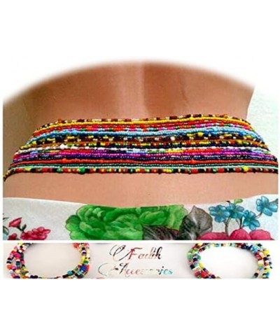 African Waist Beads Chain for Women,Layered Belly Bead Chains Plus Size Multilayer Body Chain Colorful Summer Bikini Jewelry ...