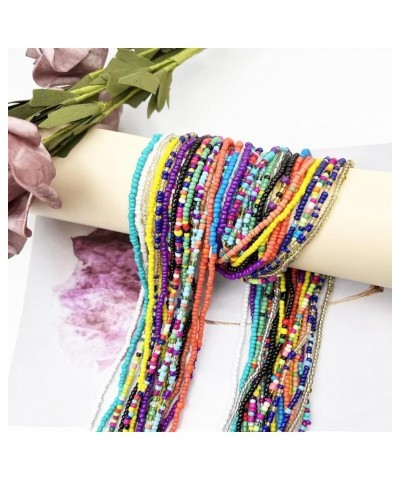 African Waist Beads Chain for Women,Layered Belly Bead Chains Plus Size Multilayer Body Chain Colorful Summer Bikini Jewelry ...