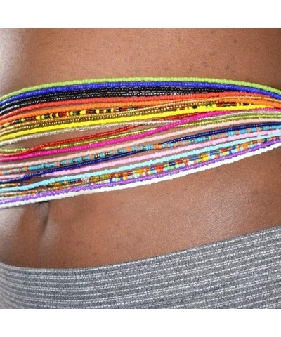 African Waist Beads Chain for Women,Layered Belly Bead Chains Plus Size Multilayer Body Chain Colorful Summer Bikini Jewelry ...