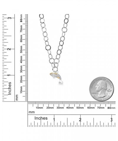 Made In Italy 925 Sterling Silver Lab Grown Diamond or Moissanite Link Chain Ocean Necklace For Women with Charms Whale 1 $82...