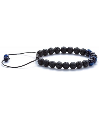 Men Women 8mm Lava Rock Aromatherapy Anxiety Essential Oil Diffuser Bracelet Braided Rope Natural Stone Yoga gifts Beads Brac...