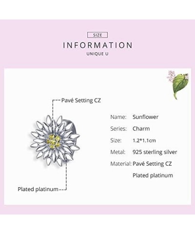 925 Sterling Silver Love Heart Butterfly Boneybee Animal Charm Spacer Beads for Pandora Charm Bracelet Yellow crystal Sunflow...