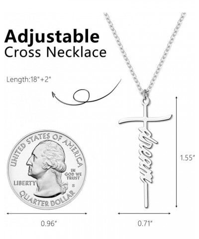 Cross Necklace for Women Religious Gifts Cross Necklace Chain Faith Cross Pendant Necklace for Teen Girls dream $11.96 Necklaces