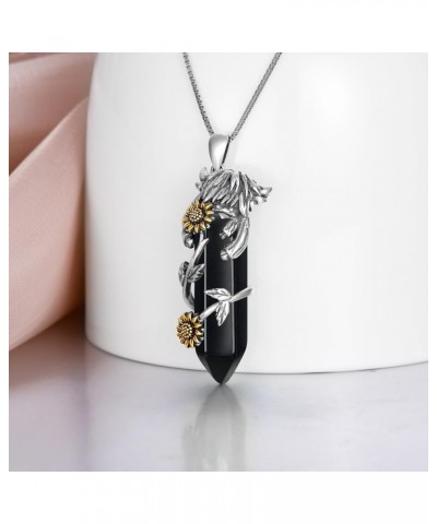 Highland Cow Necklace 925 Sterling Silver Jewelry Gift for Women Girls Obsidian $28.59 Necklaces