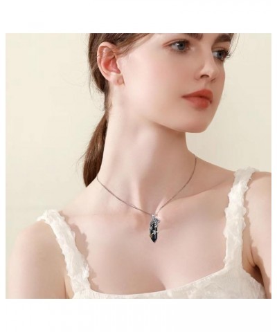 Highland Cow Necklace 925 Sterling Silver Jewelry Gift for Women Girls Obsidian $28.59 Necklaces