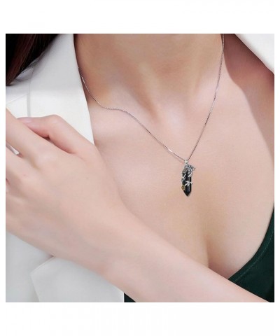 Highland Cow Necklace 925 Sterling Silver Jewelry Gift for Women Girls Obsidian $28.59 Necklaces