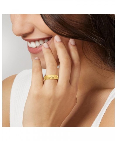 Canaria 10kt Yellow Gold Chevron-Pattern Ring $42.64 Rings