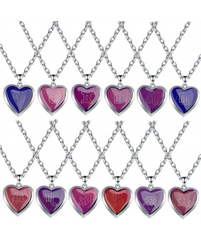 Heart Zodiac Sign Gifts For Women Teen Girls Aesthetic Mood Pendant Necklace Jewelry Stainless Steel Chain Clasp Cute Dainty ...