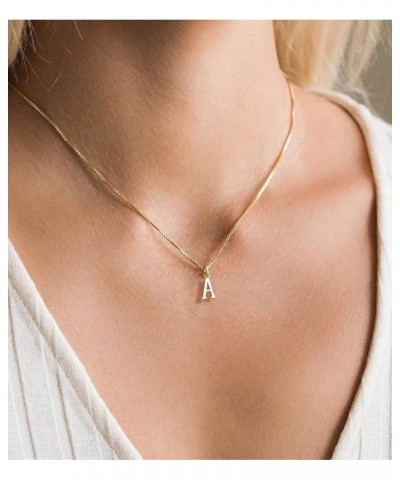 Small Letter Necklace,Dainty 14K Gold Plated Personalized Tiny Initial Pendant Necklace Small Initial Necklaces for Women Gir...