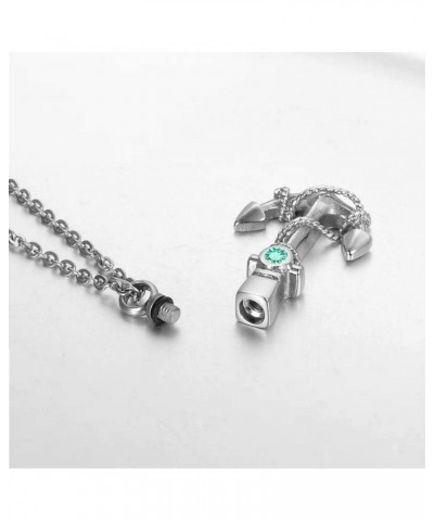 Cremation Urn Jewelry 12 Colors Birthstone Anchor Necklace Ashes Keepsake Memorial Stainless Steel Pendant October $12.78 Nec...