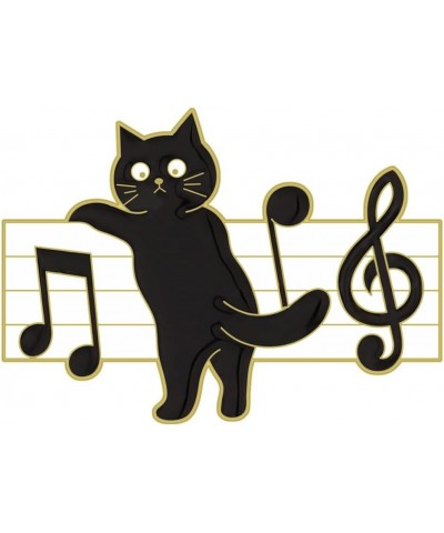 Black Cat Custom Piano Keys Kitten Musical Note Brooches Lapel Badges Safe Pin 1 $8.00 Brooches & Pins