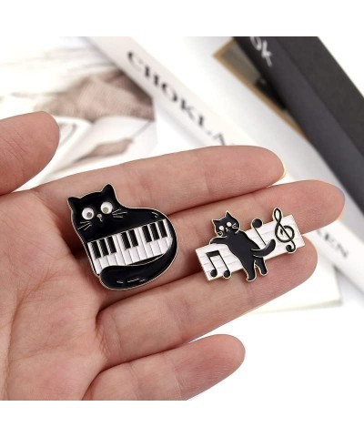 Black Cat Custom Piano Keys Kitten Musical Note Brooches Lapel Badges Safe Pin 1 $8.00 Brooches & Pins