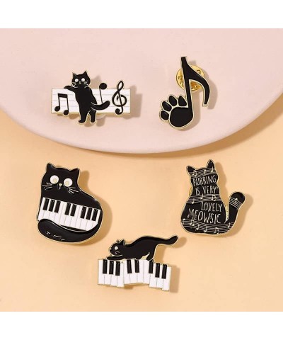 Black Cat Custom Piano Keys Kitten Musical Note Brooches Lapel Badges Safe Pin 1 $8.00 Brooches & Pins