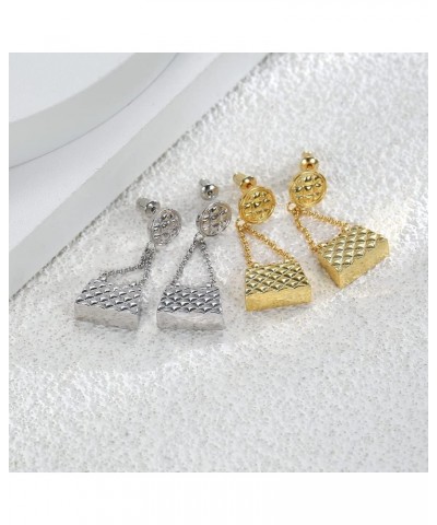 14K Gold Plated 925 Sterling Silver Dangle Earrings in White Gold and Yellow Gold Mini Gold Drop Earrings for Women E0530 $12...