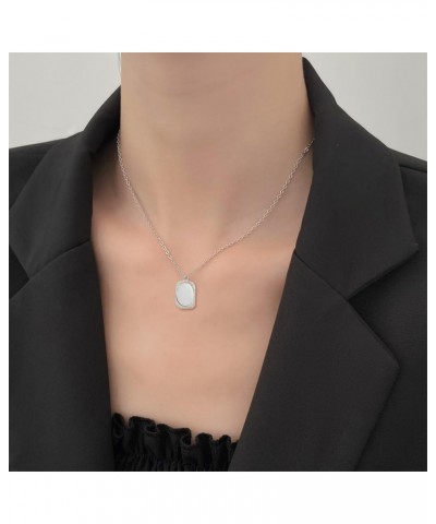 WLLAY Vintage Ancient Mirror Pendant Necklace Long Chain For Women Jewelry Gift B:silver $8.15 Necklaces