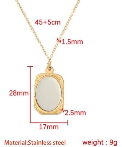 WLLAY Vintage Ancient Mirror Pendant Necklace Long Chain For Women Jewelry Gift B:silver $8.15 Necklaces