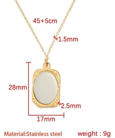 WLLAY Vintage Ancient Mirror Pendant Necklace Long Chain For Women Jewelry Gift B:silver $8.15 Necklaces