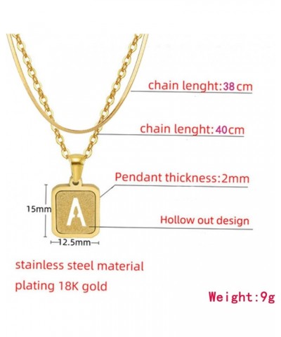 Surgical Steel 18K Gold Plating Initial Letter Pendant for Girls/Layering Choker Alphabet Pendant Necklaces for Women Gold-A ...