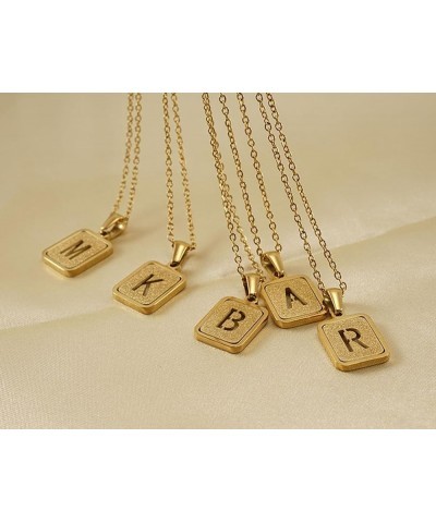 Surgical Steel 18K Gold Plating Initial Letter Pendant for Girls/Layering Choker Alphabet Pendant Necklaces for Women Gold-A ...