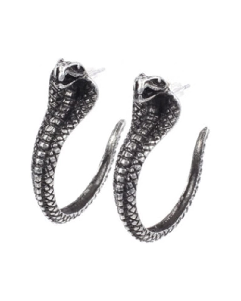 Vintage Statement Earrings For Women Girls Exaggerated Punk Style Snake Stud Earrings Party Jewelry Silver $6.59 Earrings