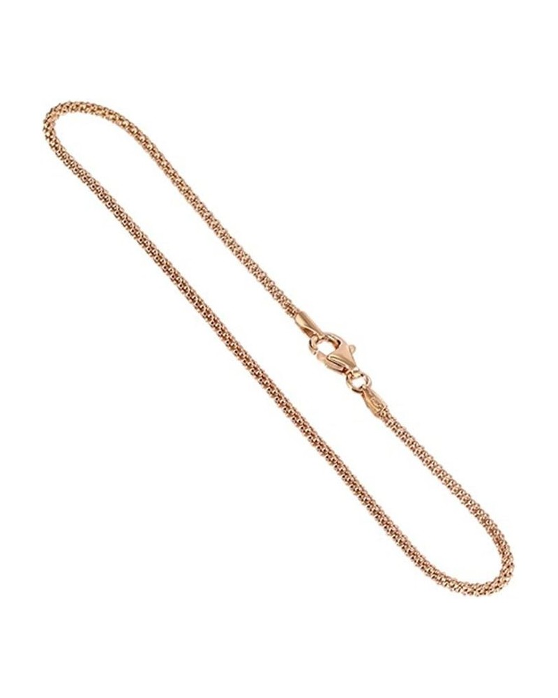 14k Rose Gold over Italian Silver 1.6mm Popcorn Chain Vermeil Necklace 30 Inch $13.57 Others