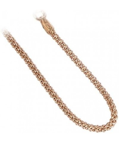 14k Rose Gold over Italian Silver 1.6mm Popcorn Chain Vermeil Necklace 30 Inch $13.57 Others