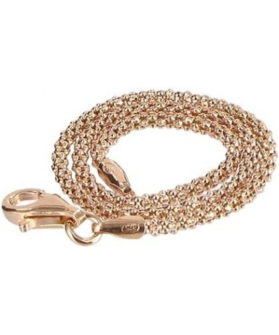 14k Rose Gold over Italian Silver 1.6mm Popcorn Chain Vermeil Necklace 30 Inch $13.57 Others