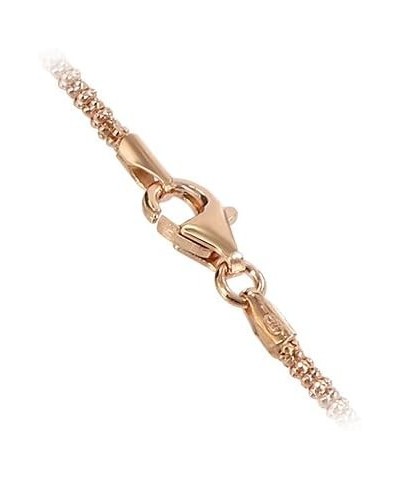 14k Rose Gold over Italian Silver 1.6mm Popcorn Chain Vermeil Necklace 30 Inch $13.57 Others