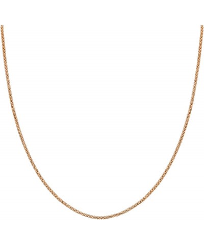 14k Rose Gold over Italian Silver 1.6mm Popcorn Chain Vermeil Necklace 30 Inch $13.57 Others