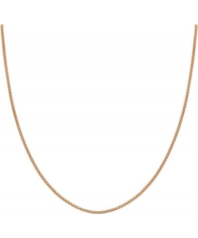 14k Rose Gold over Italian Silver 1.6mm Popcorn Chain Vermeil Necklace 30 Inch $13.57 Others