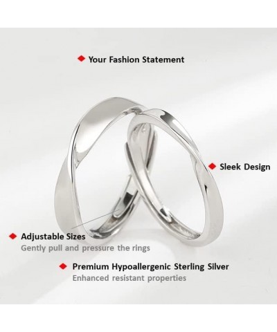 [New] Promise Rings, Sterling Silver Couple Rings, Adjustable, Infinity, I Love You Wedding Rings $6.26 Rings