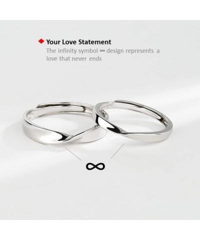 [New] Promise Rings, Sterling Silver Couple Rings, Adjustable, Infinity, I Love You Wedding Rings $6.26 Rings