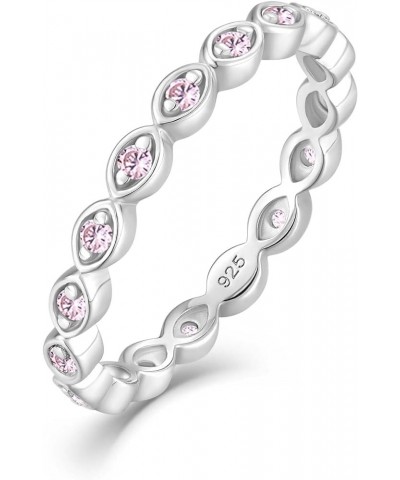 Stackable Ring Sterling Silver Birthstone Eternity Bands for Women 10-pink tourmaline 8 $20.25 Rings