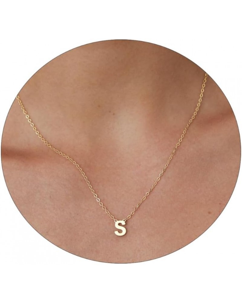 Initial Necklaces for Women, Dainty Gold Letter Necklace 14k Gold Plated Personalized Tiny Initial Pendant Necklace Monogram ...