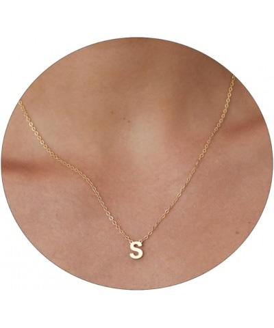 Initial Necklaces for Women, Dainty Gold Letter Necklace 14k Gold Plated Personalized Tiny Initial Pendant Necklace Monogram ...