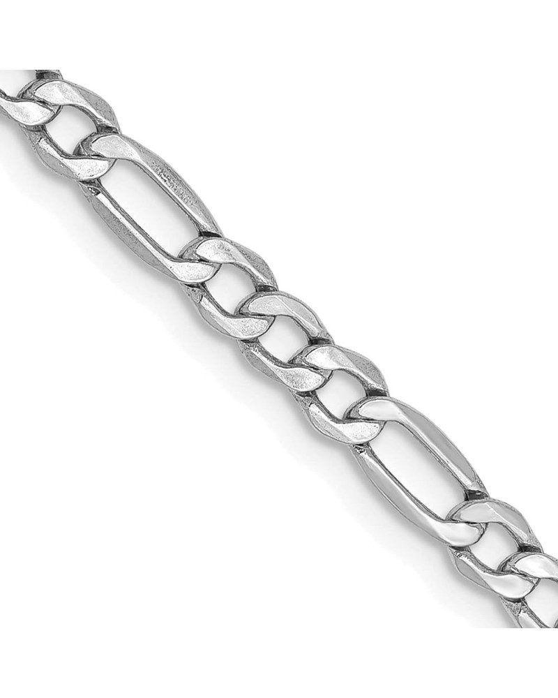 14K White Gold 3.5mm Semi-Solid Figaro with Lobster Lock Chain -16.0" 18.0" 20.0" 22.0" 24.0" 26.0 16.0 Inches $149.48 Necklaces