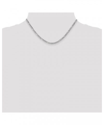 14K White Gold 3.5mm Semi-Solid Figaro with Lobster Lock Chain -16.0" 18.0" 20.0" 22.0" 24.0" 26.0 16.0 Inches $149.48 Necklaces