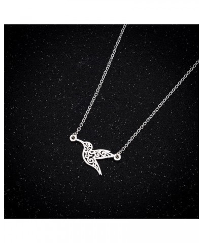 Origami Bird Pendant Necklace Hollow Stainless Steel Animal Flower Hummingbird Necklace for Women Girls Jewelry Gold 01 $7.64...