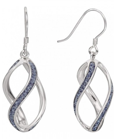 Sterling Silver 925 Dangle Drop Earrings for Women Gliter Twist $11.25 Earrings