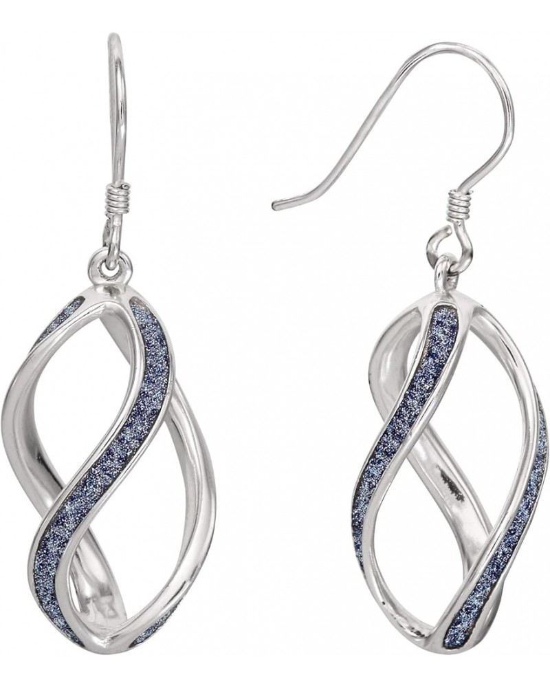 Sterling Silver 925 Dangle Drop Earrings for Women Gliter Twist $11.25 Earrings