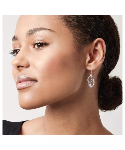 Sterling Silver 925 Dangle Drop Earrings for Women Gliter Twist $11.25 Earrings