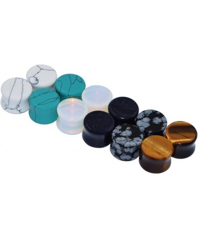 6 Pairs/16 Pairs Natural Stone Ear Plugs Saddle Plugs Ear Gauges Expander Piercing Gauge 8G to 13/16 inch 12pcs 00g(10mm) $11...