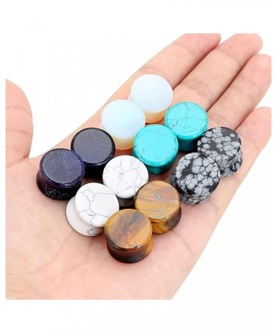 6 Pairs/16 Pairs Natural Stone Ear Plugs Saddle Plugs Ear Gauges Expander Piercing Gauge 8G to 13/16 inch 12pcs 00g(10mm) $11...