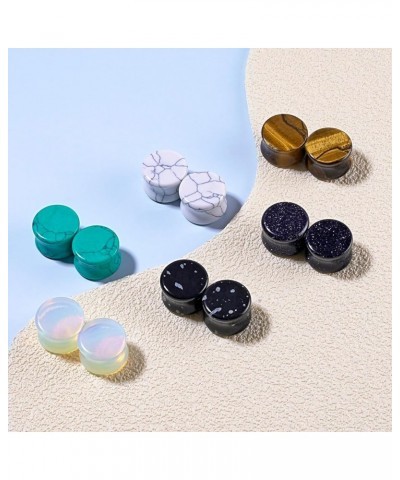 6 Pairs/16 Pairs Natural Stone Ear Plugs Saddle Plugs Ear Gauges Expander Piercing Gauge 8G to 13/16 inch 12pcs 00g(10mm) $11...