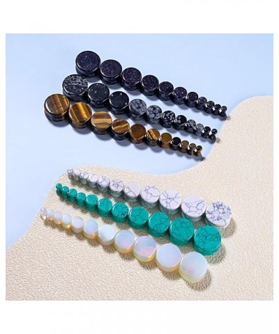 6 Pairs/16 Pairs Natural Stone Ear Plugs Saddle Plugs Ear Gauges Expander Piercing Gauge 8G to 13/16 inch 12pcs 00g(10mm) $11...