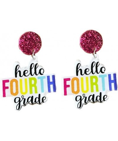 Creative Teacher Student Earrings Back to School Drop Dangle Earrings Wooden Acrylic First Day of School Earrings Hello First...