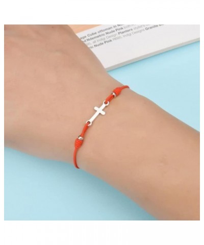 Cross Knot Charm Knit Bracelet Set Adjustable Elastic Rubber Cord Chain Wrist Strap Women $6.12 Bracelets