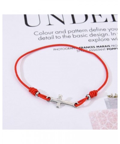 Cross Knot Charm Knit Bracelet Set Adjustable Elastic Rubber Cord Chain Wrist Strap Women $6.12 Bracelets