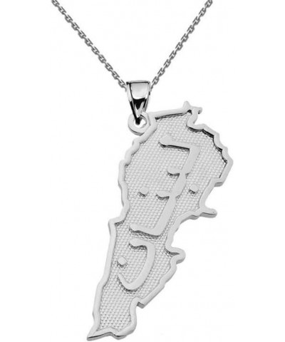 Fine Lebanon Country Pendant Necklace in Solid Sterling Silver 22.0 Inches $25.19 Necklaces